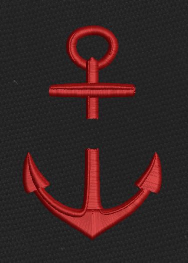 Anchor Split Red Embroidery Design