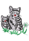 Cats in Park Embroidery Design