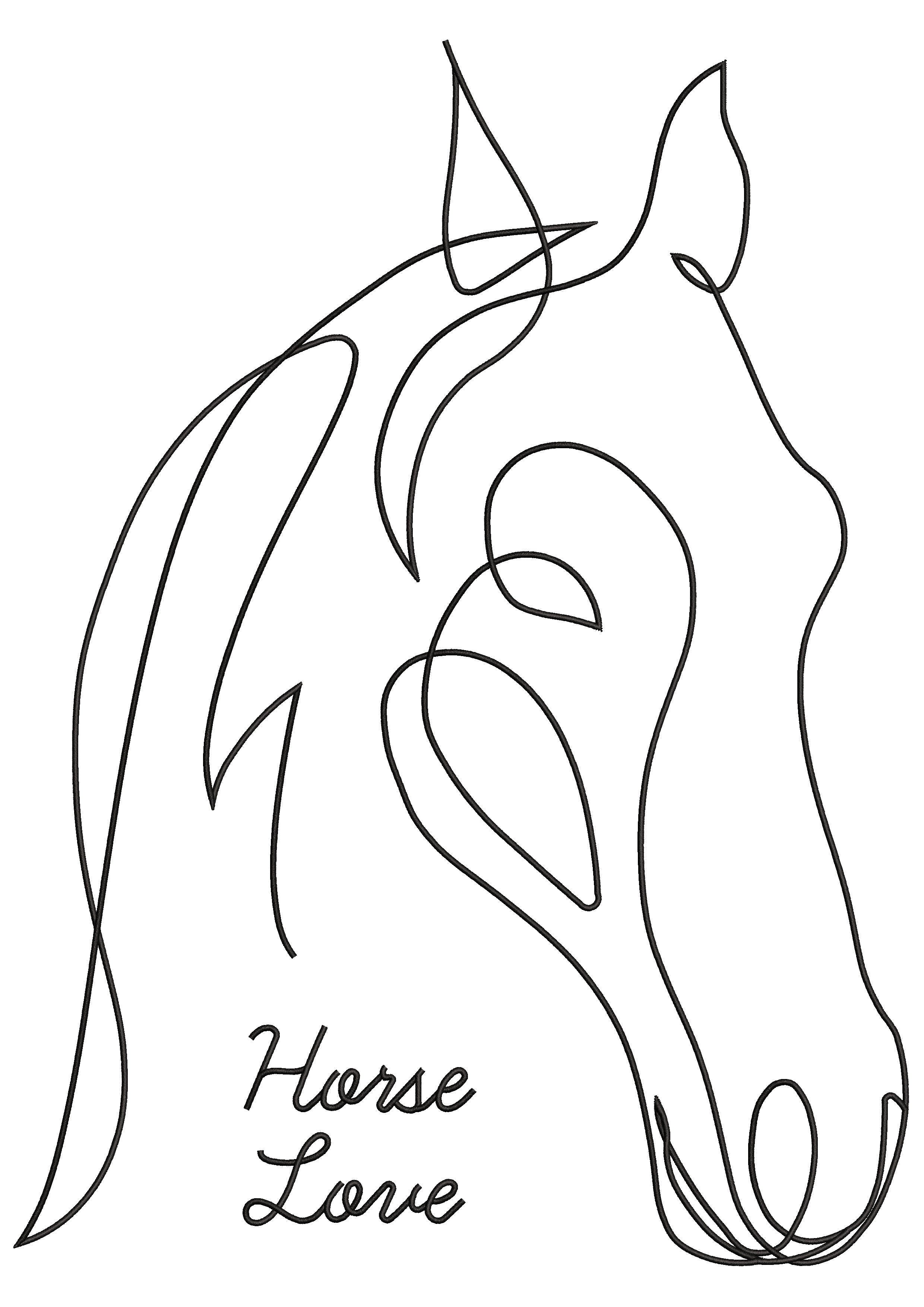 Horse Love Embroidery Design