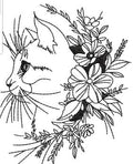 Cat With Flower Embroidery Design