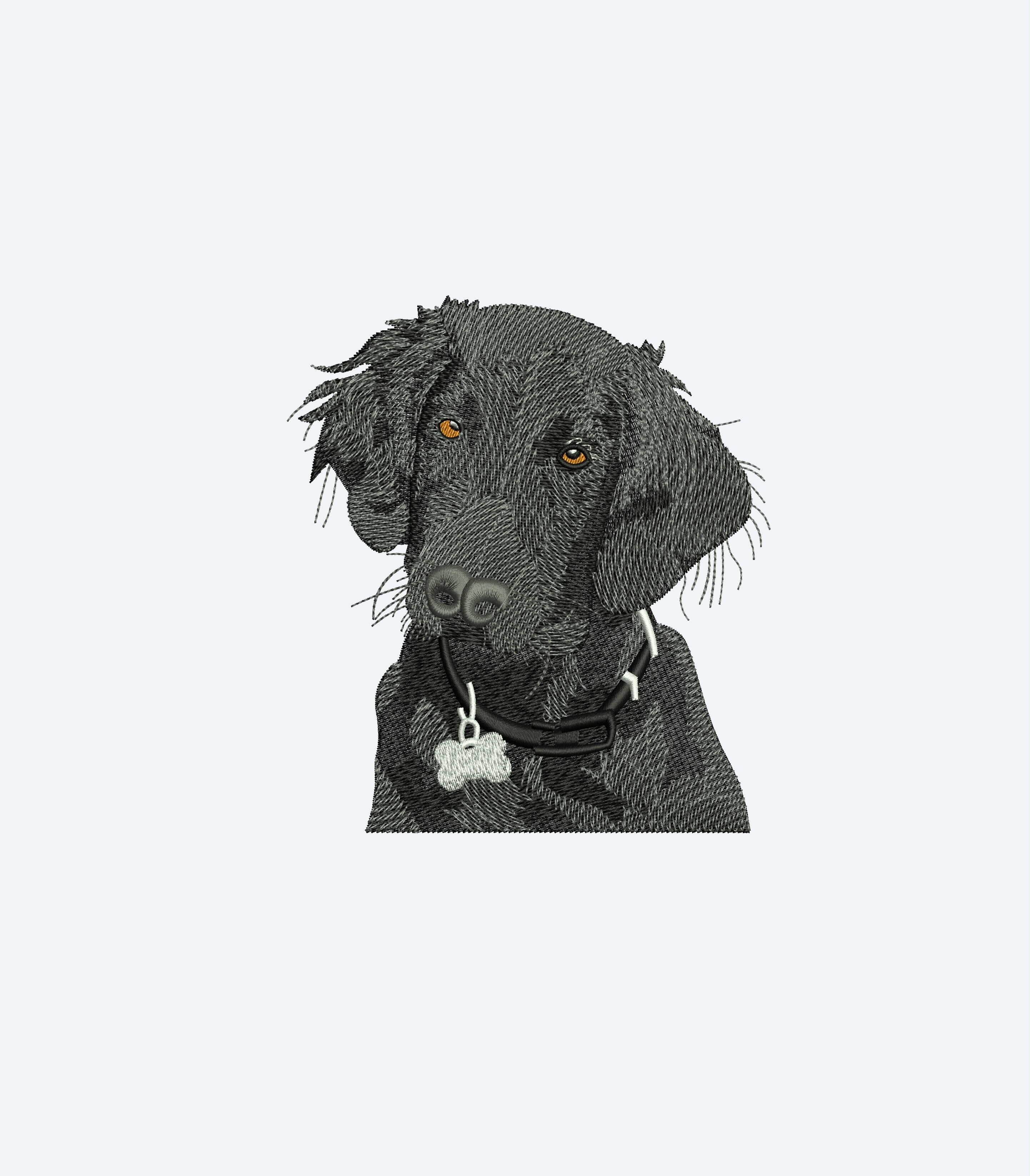 Black Dog Embroidery Design