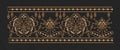 Floral Border Golden Lily Flower Embroidery Design