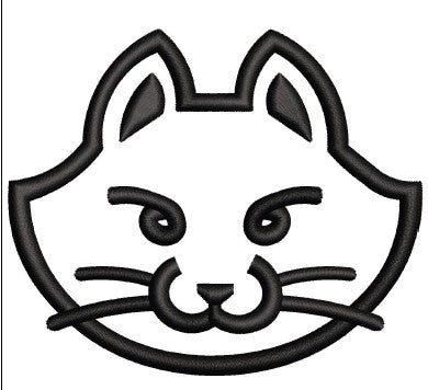 Cat Face Embroidery Design