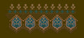 Turquoise Teardrop Arch Border Embroidery Design