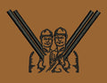 Duo of Professionals with Crossed Pipes Embroidery Design