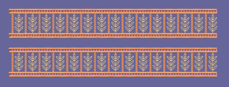 Vertical Sprout Dual Columnar Border Embroidery Design