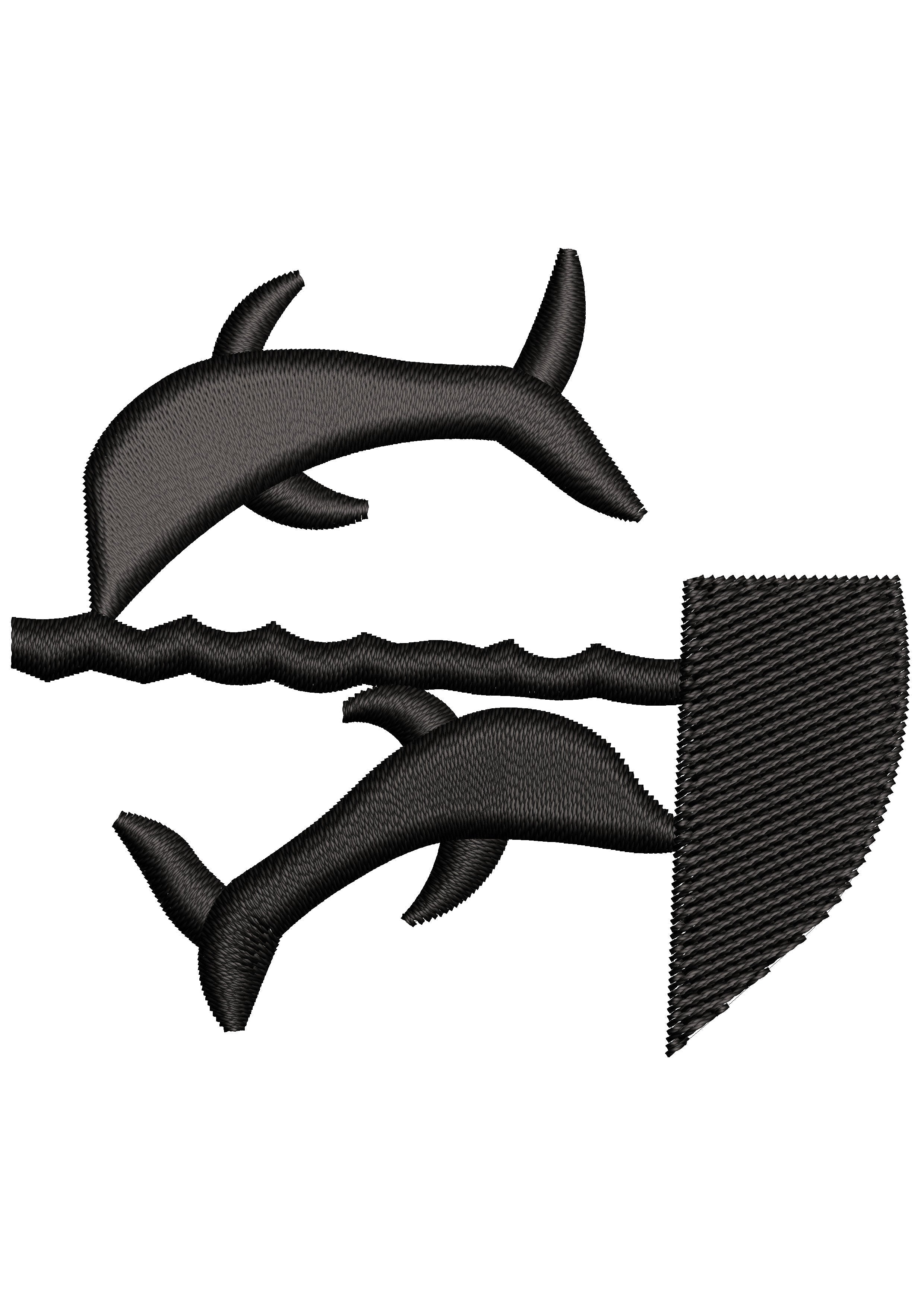 Sharks Embroidery Design