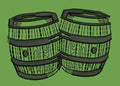 Dual Wooden Casks Embroidery Design