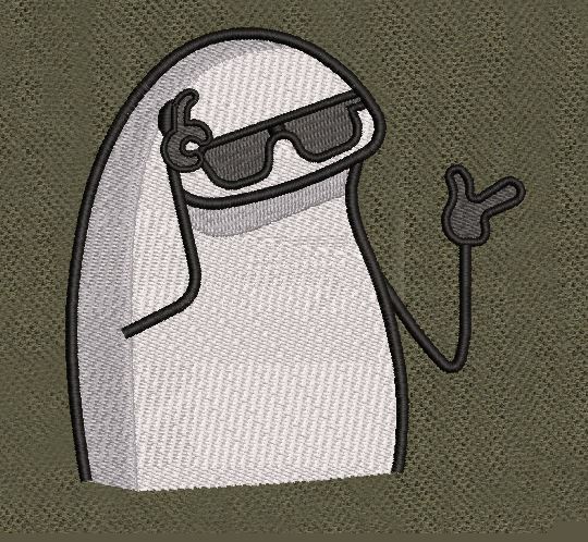 Cool Shades Pointing Gesture Embroidery Design