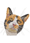 Cat Head Embroidery Design