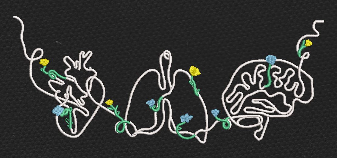 Liver Light Lines Art Embroidery Design