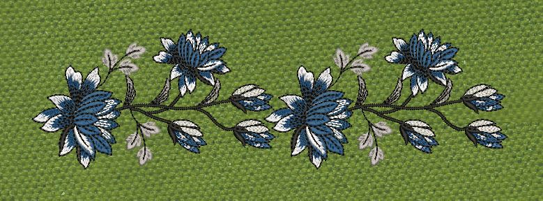 Floral Border White Lilies Embroidery Design