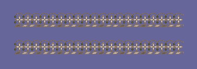 Floral Jacquard Border Horizontal Golden Lines Embroidery Design