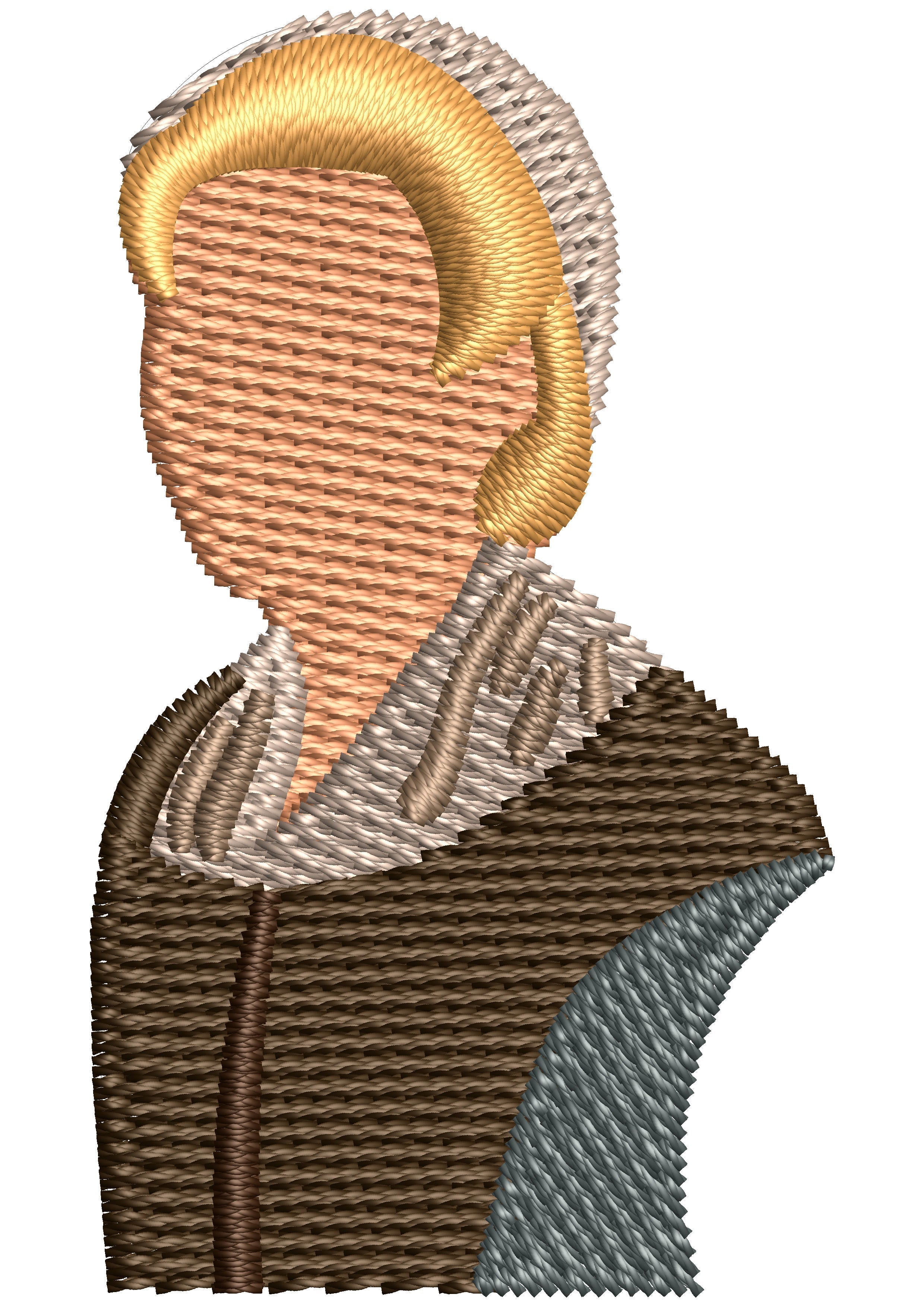 Lady Of Golden Embroidery Design