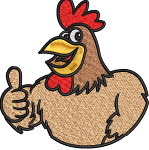 Rooster Embroidery Design