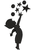 Chailld Play With Star Embroidery Design
