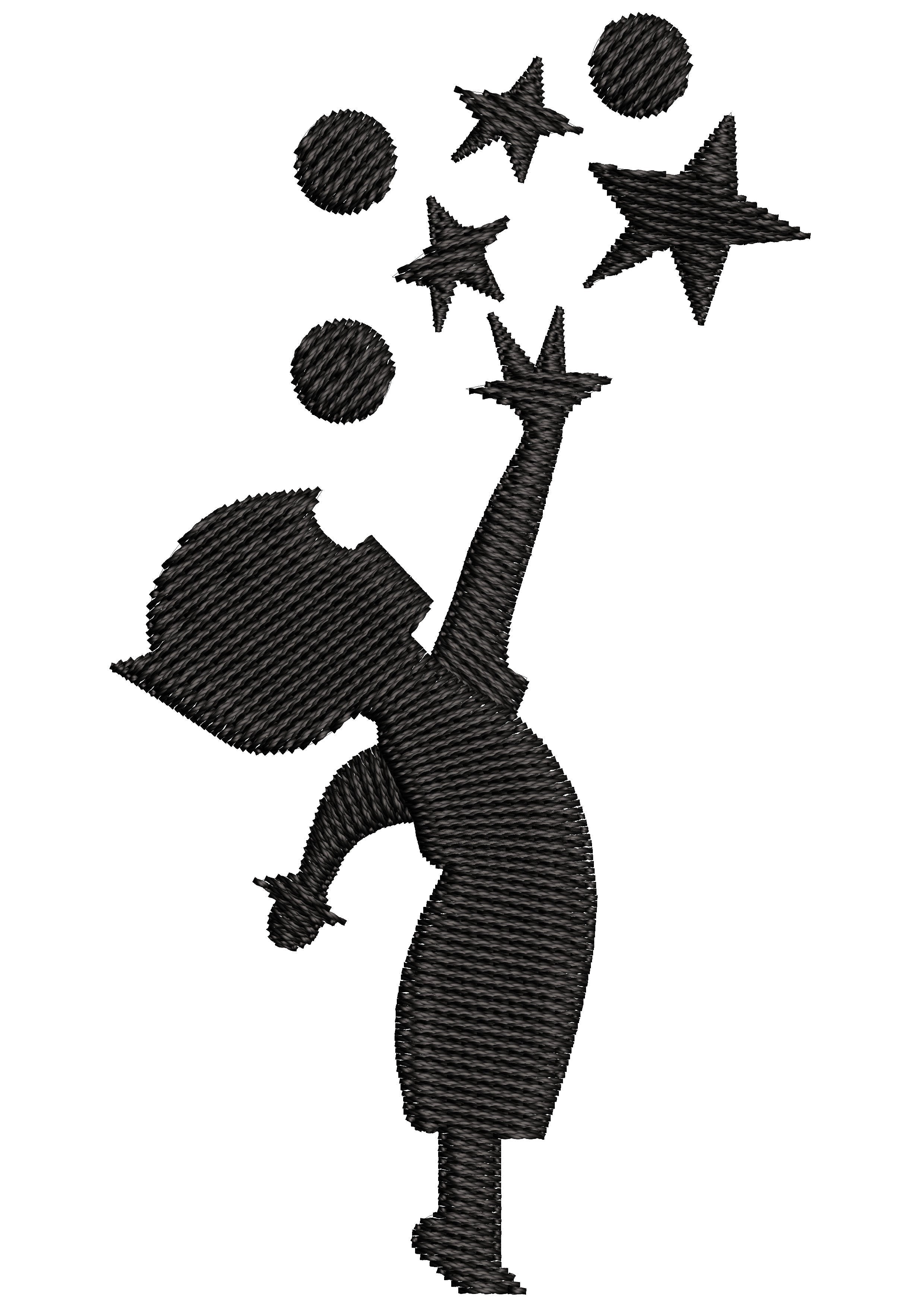 Chailld Play With Star Embroidery Design