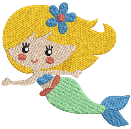 Under The Sea Mermaid Embroidery Design