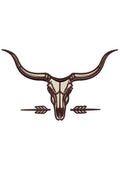 Bull Head Skull Embroidery Design
