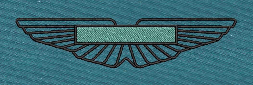 Winged Emblem Automotive Style Embroidery Design