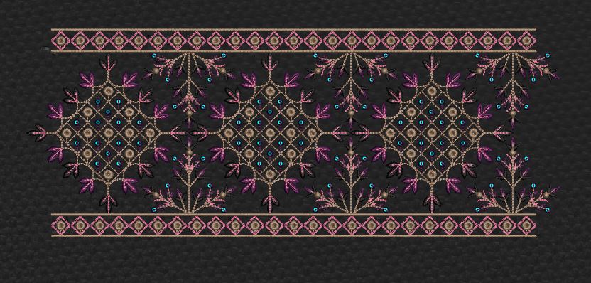 Floral Endless Border Flowers Embroidery Design