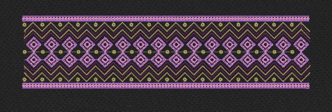 Floral Border Purple Dot Flower Embroidery Design