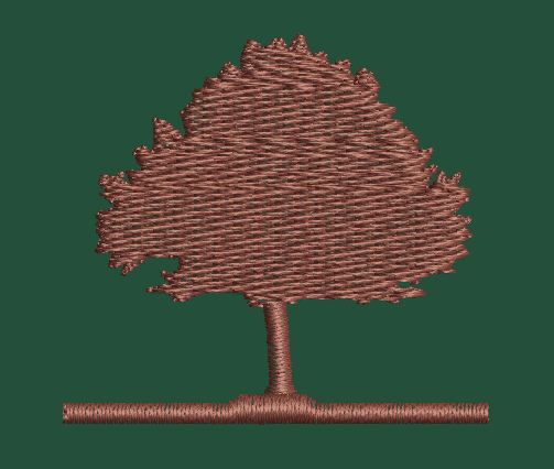 Tree Silhouette Embroidery Design