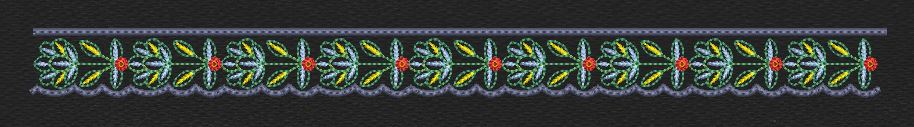 Leafstripe Olive & Charcoal Embroidery Design
