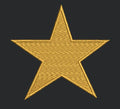 Golden Five Pointed Emblem Embroidery Design