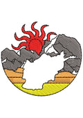 Bloody Sun Embroidery Design