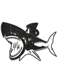 Killer Shark Embroidery Design
