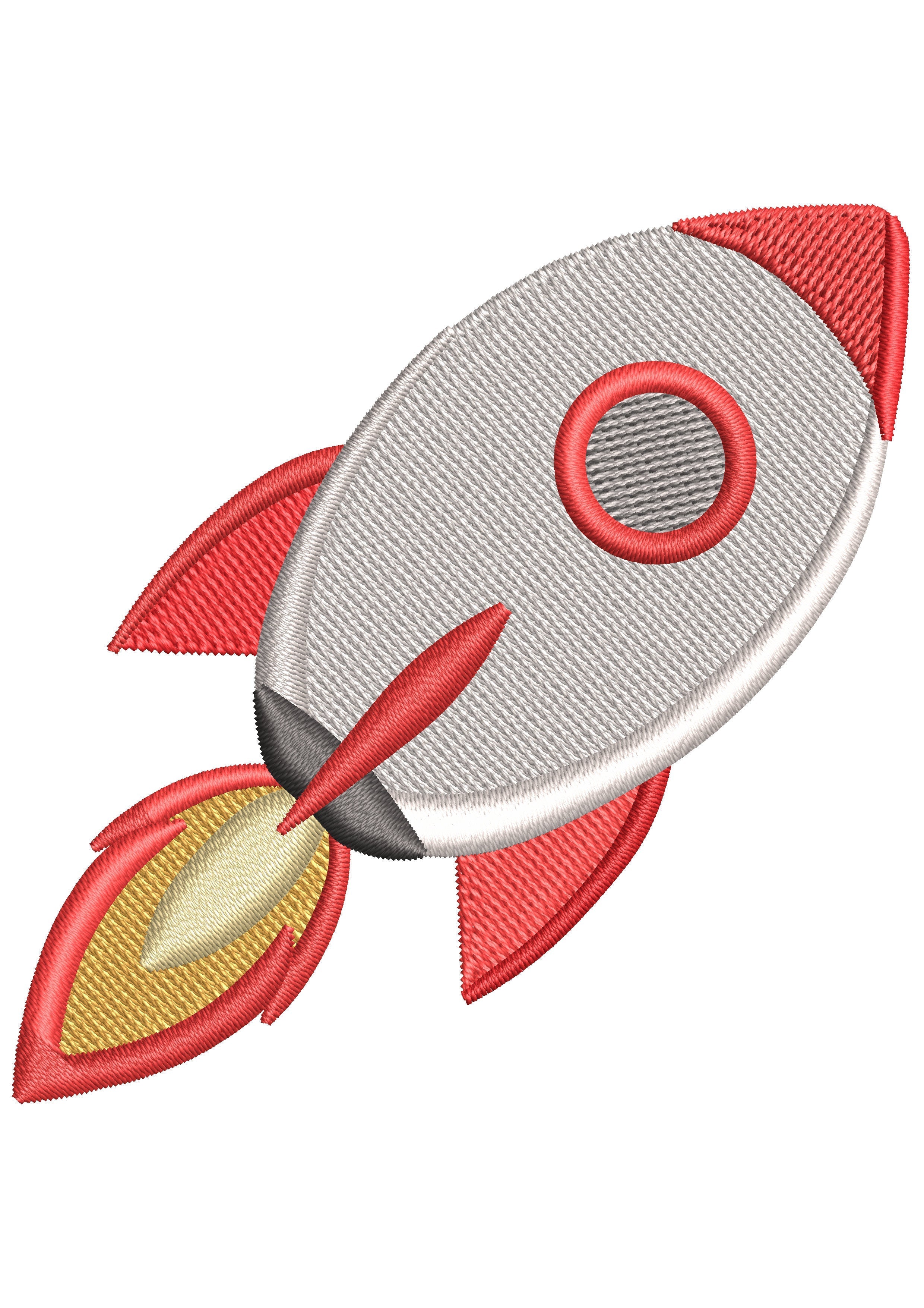 Rocket Embroidery Design