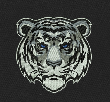 Tiger Head White Embroidery Design