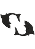 Double Shark Embroidery Design
