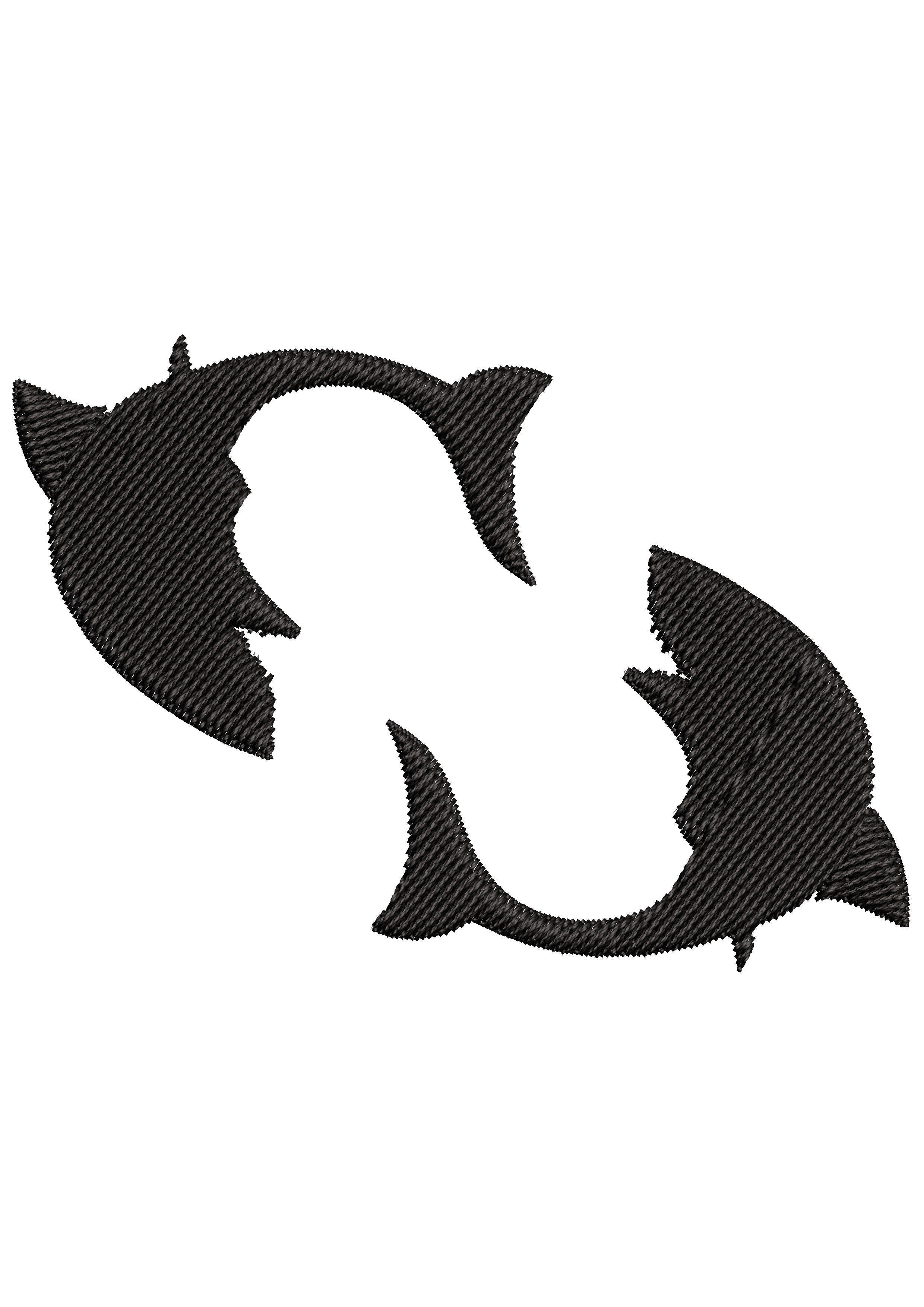 Double Shark Embroidery Design