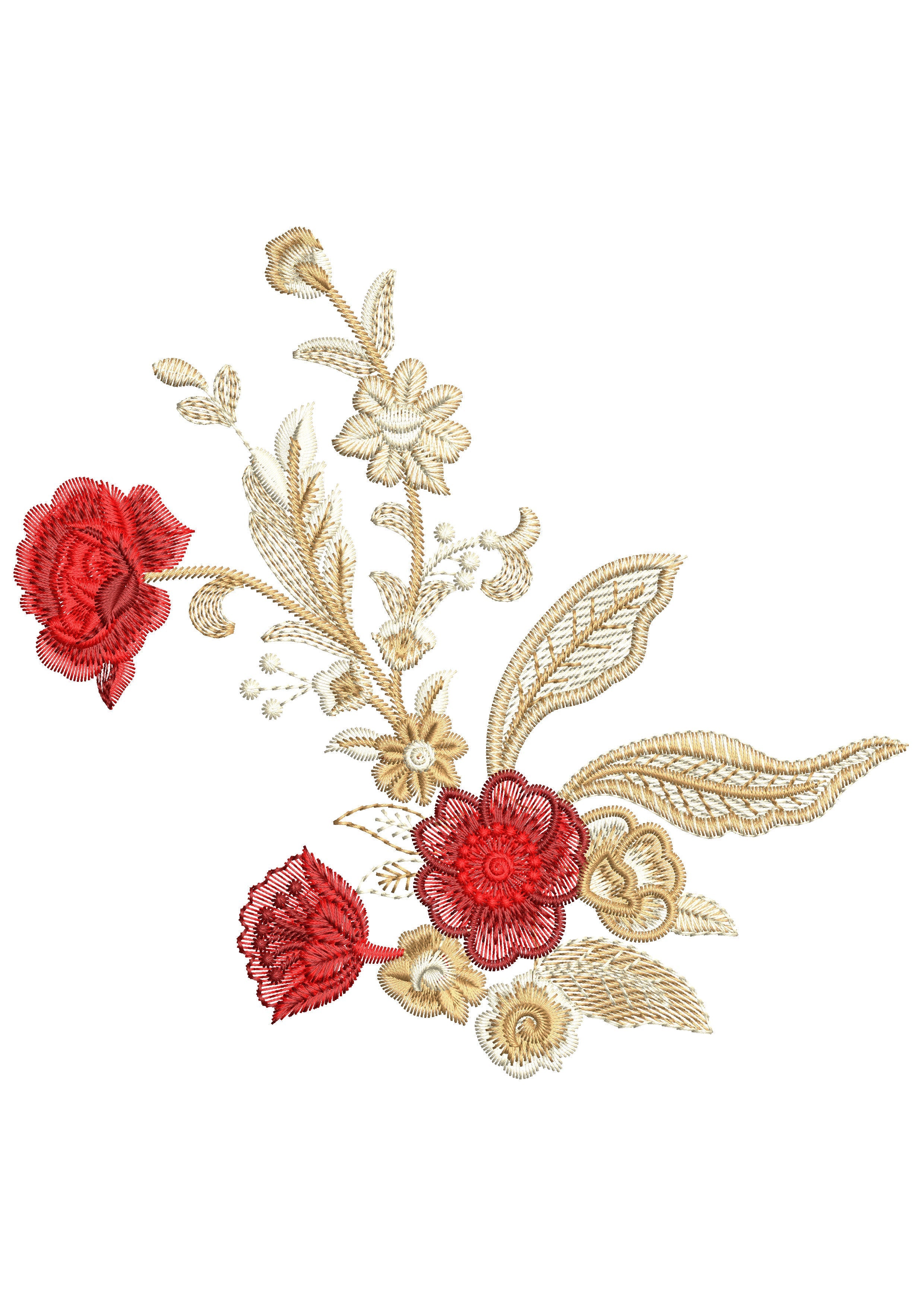Flower Two Tone Embroidery Design