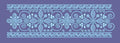 Floral Scroll Light Blue Decorative Border Embroidery Design