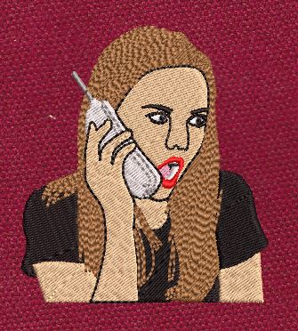 Retro Cellular Gossip Embroidery Design