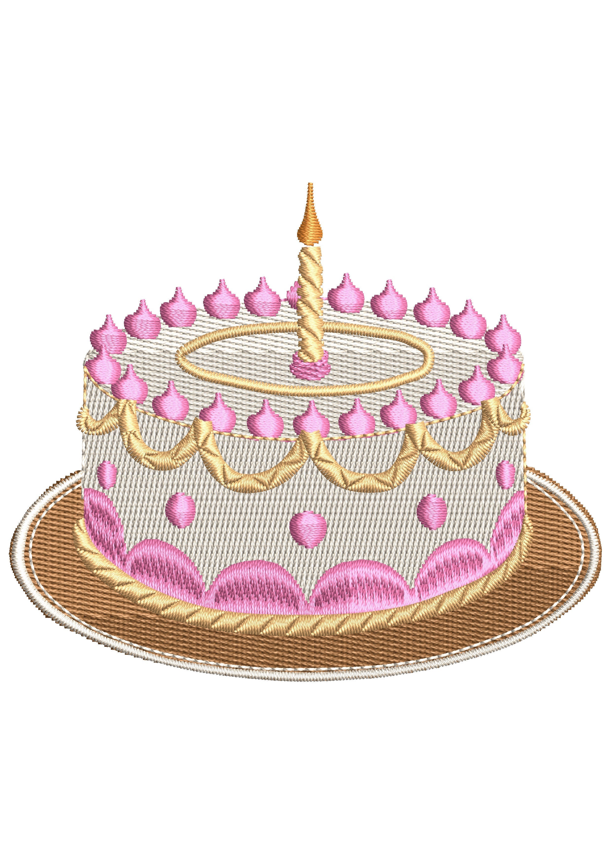 Birthday Cake Embroidery Design