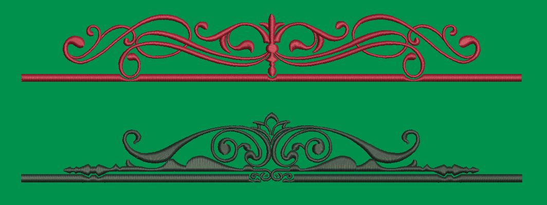 Ornamental Scroll Dividers Embroidery Design