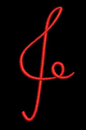 Treble Clef Embroidery Design