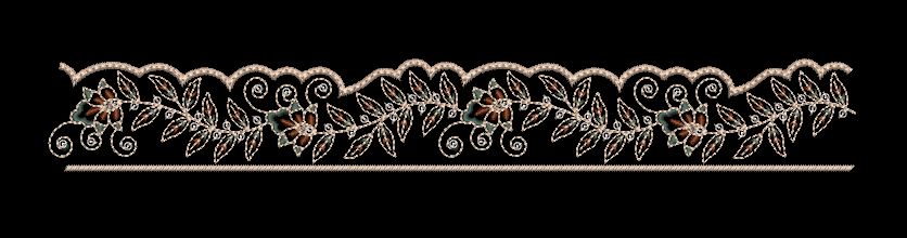 Scroll Vine and Tulip Scallop Embroidery Design