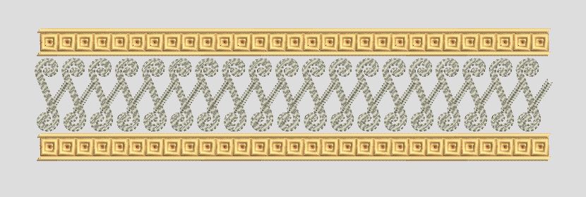 Meander and Spiral Serpentine Border Embroidery Design