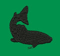 Diving Marine Mammal Silhouette Embroidery Design