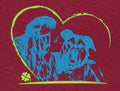 Heart Framed Blue Abstract Couple Embroidery Design