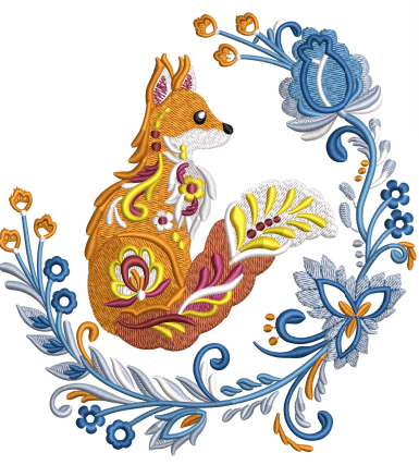 Fox Embroidery Design