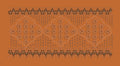 Vertical Cross Blossom Column Border Embroidery Design