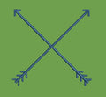 Crossed Fletched Arrows Embroidery Design