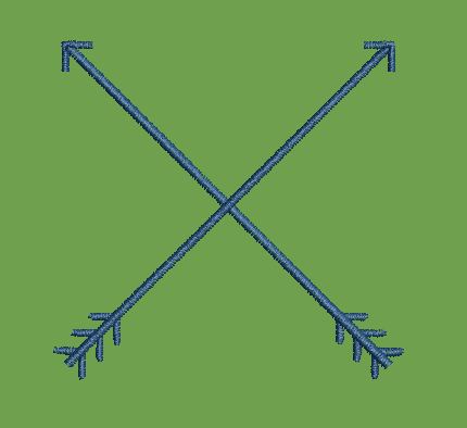 Crossed Fletched Arrows Embroidery Design
