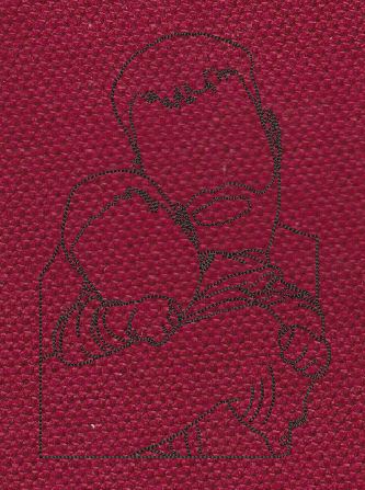 Bonding Moment Line Art Embroidery Design